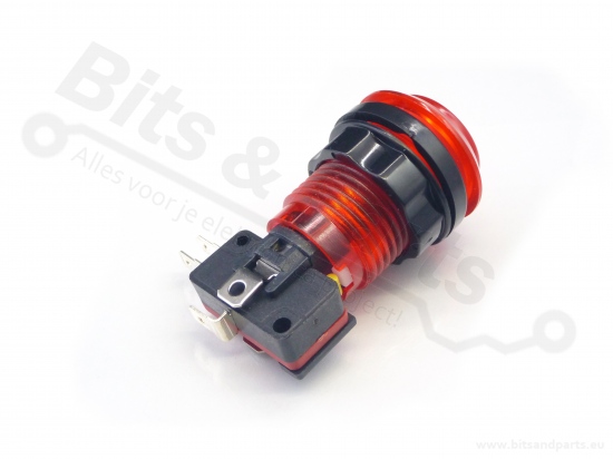 Push button Arcade/Joystick transparent red with lighting 24.2mm